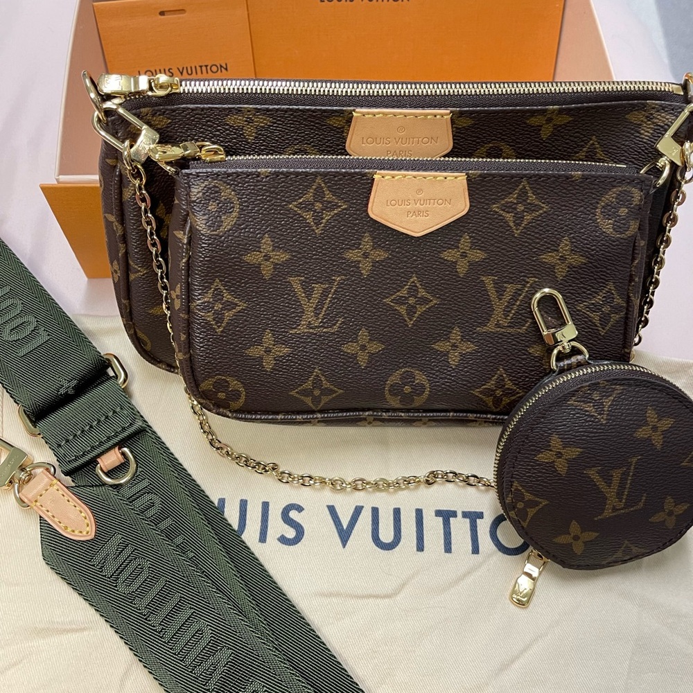 Louis Vuitton Brown Monogram Crossbody Bag with Gold Hardware - Picture 5 of 7